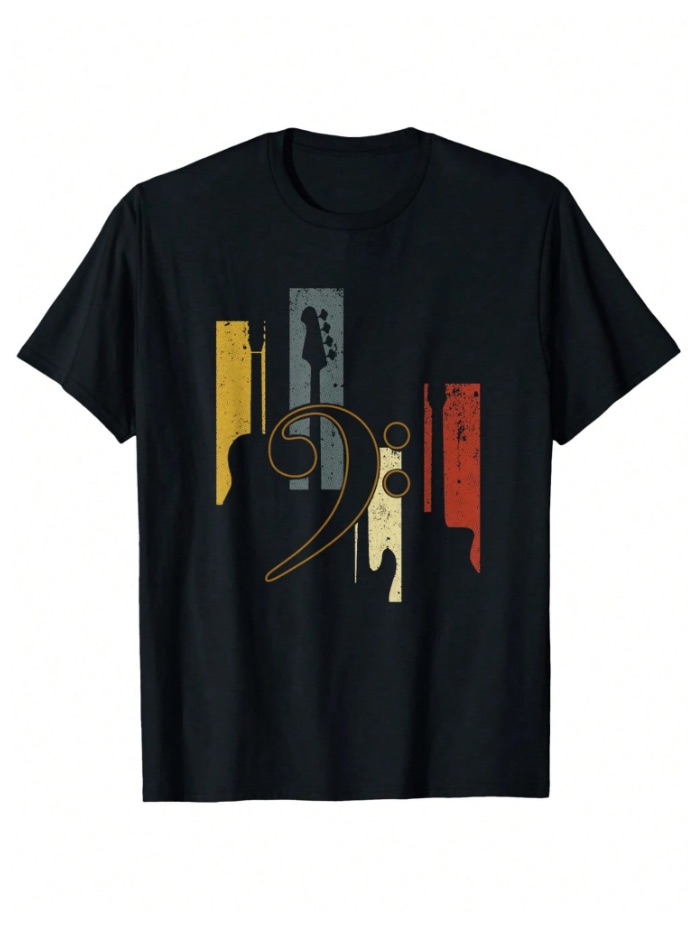 Bass Clef Vintage Bass Guitar Players Music Vintage Guitar Tshirt